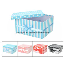 Wholesale DOT / Stripe Printing Paper Gift Nesting Box with Ribbon
